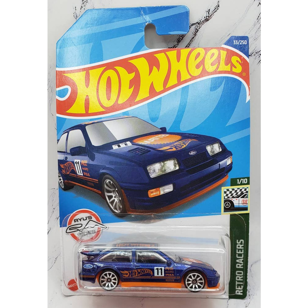 Hot Wheels Retro Racers '87 Ford Sierra Cosworth 1/64 Blue With 10 Spoke Wheels